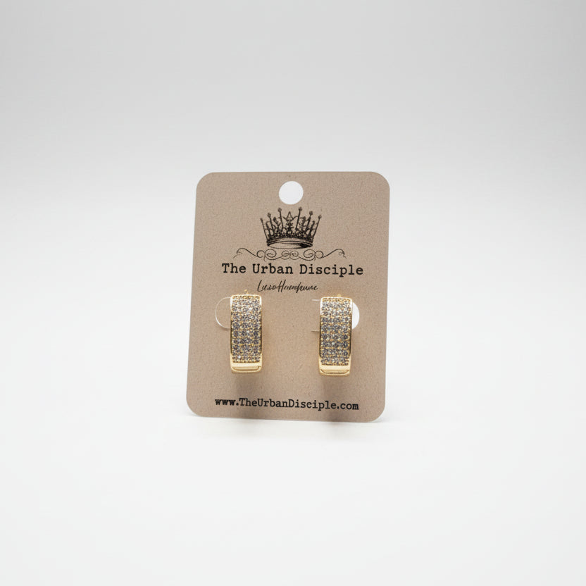 Gold Rhinestone Huggies