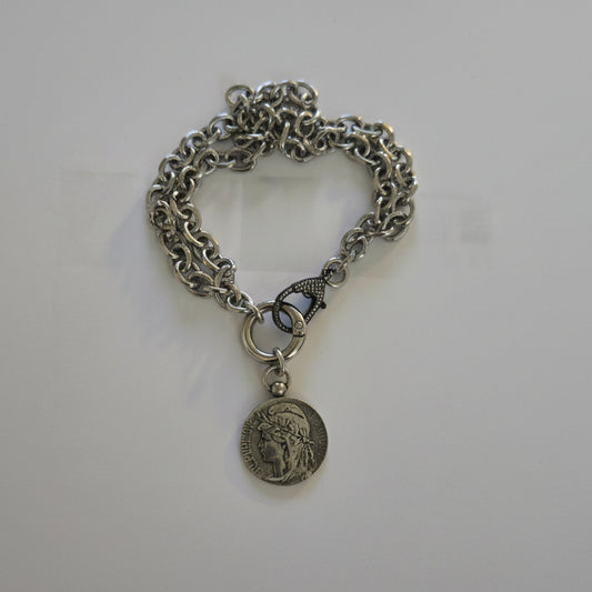 Silver Chain with Coin Pendant
