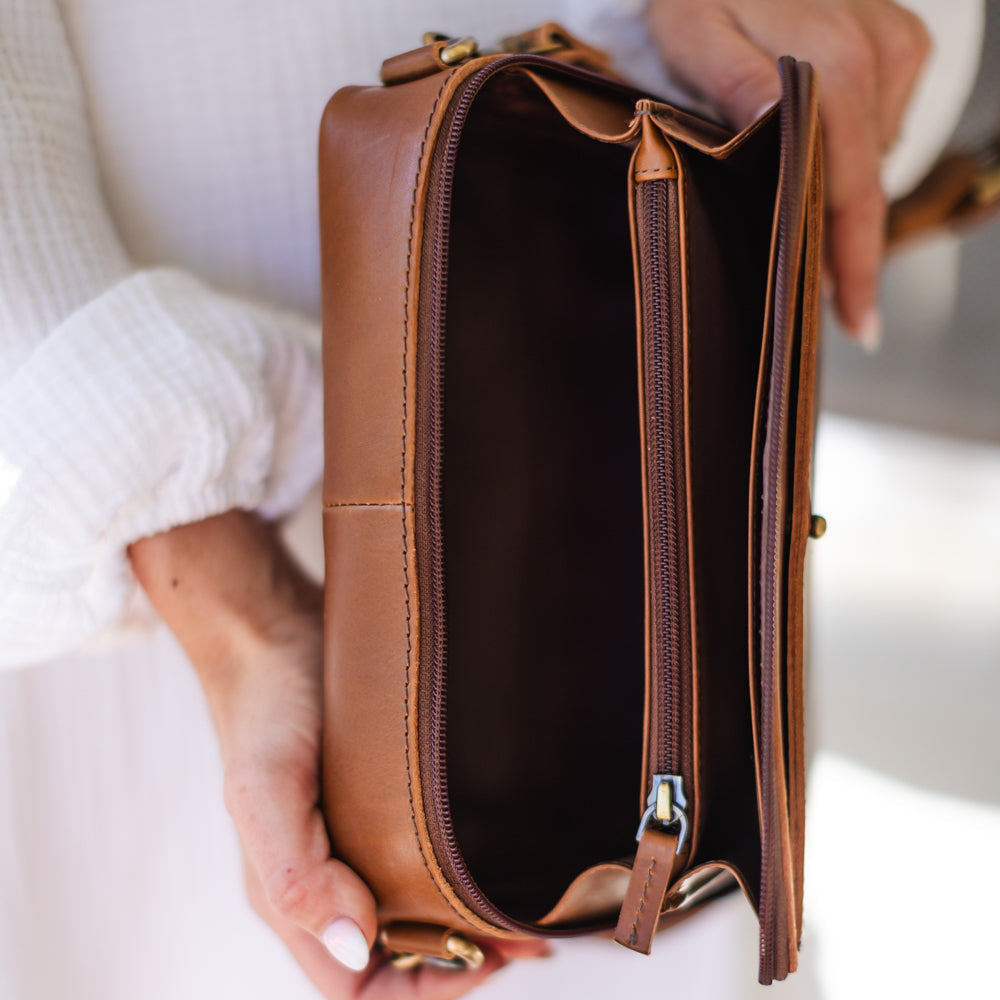 Inside view of Nomad Crossbody by Elevate